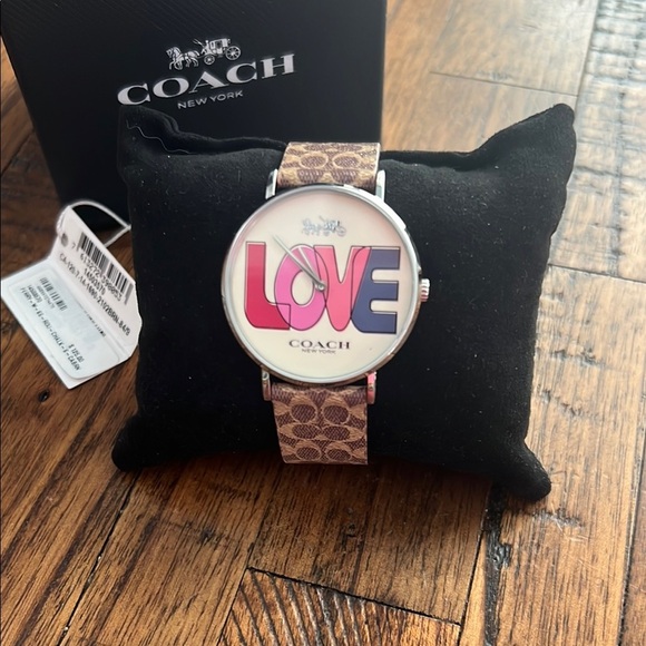NWT Coach Watch Perry LOVE in multicolor bubble letters Rtl 125 - Picture 1 of 10